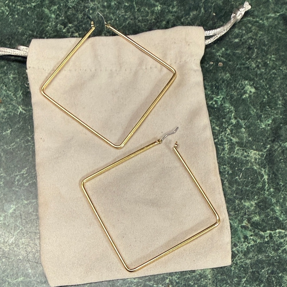 Uncommon James Gold Square Hoop Earrings
